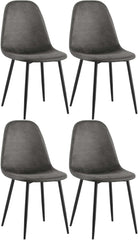 4er Set Esszimmerstühle Napier Kunstleder - schwarz