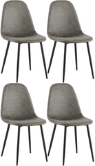 4er Set Esszimmerstühle Napier Kunstleder - dunkelgrau