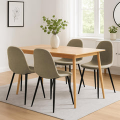 4er Set Esszimmerstühle Napier Stoff - taupe