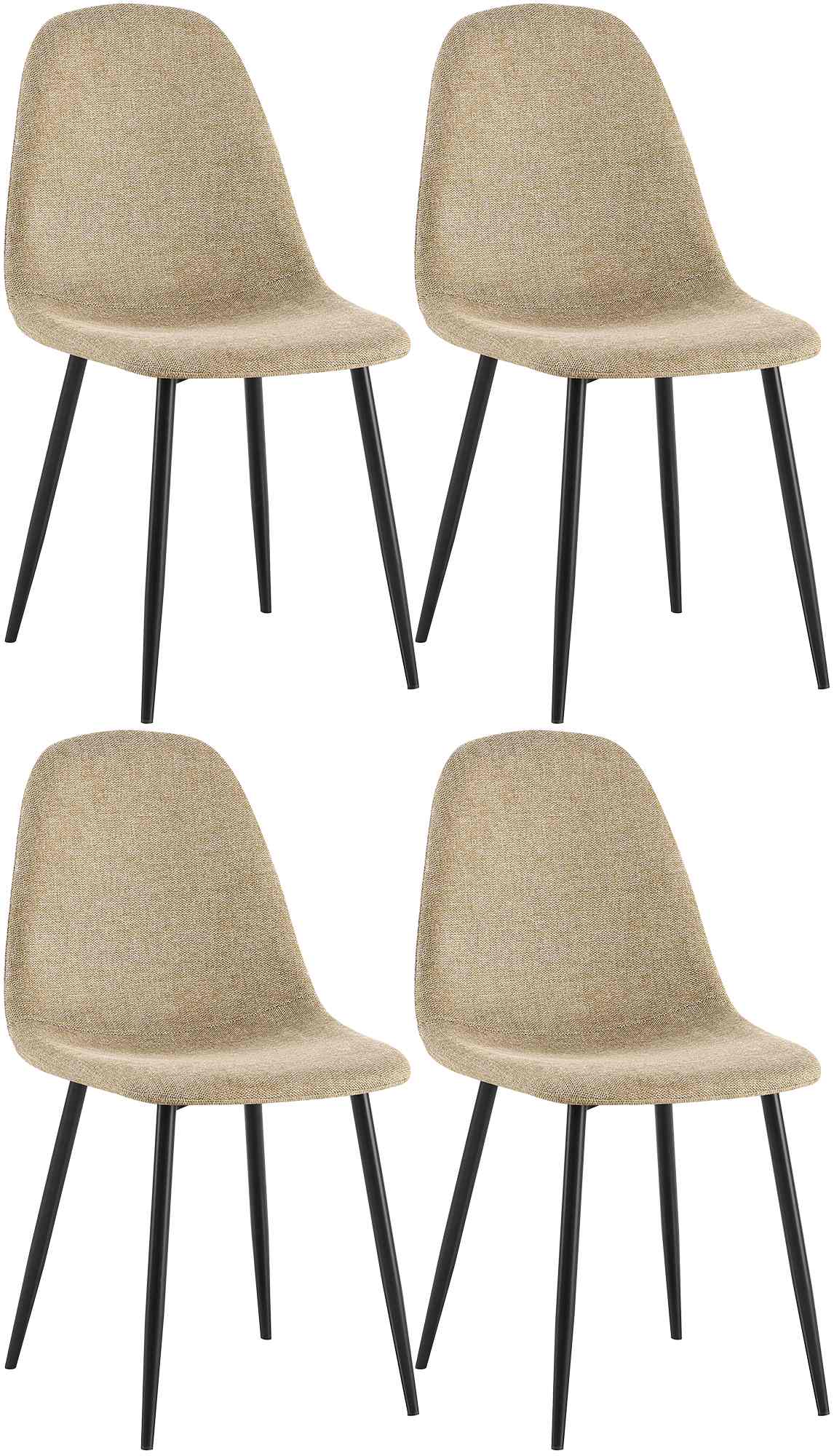 4er Set Esszimmerstühle Napier Stoff - taupe