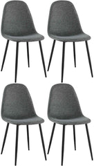 4er Set Esszimmerstühle Napier Stoff - grau