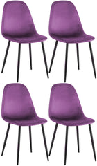 4er Set Esszimmerstühle Napier Samt - lila