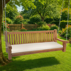 Schaukelbank Joyce mit Sitzkissen 180 cm + teak - creme