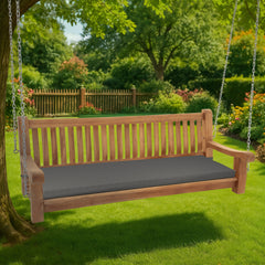 Schaukelbank Joyce mit Sitzkissen 180 cm + teak - dunkelgrau