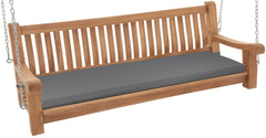 Schaukelbank Joyce mit Sitzkissen 180 cm + teak - dunkelgrau