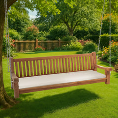 Schaukelbank Joyce mit Sitzkissen 200 cm + teak - creme