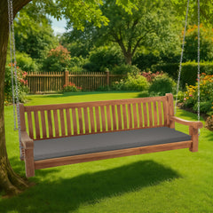 Schaukelbank Joyce mit Sitzkissen 200 cm + teak - dunkelgrau