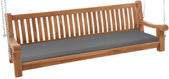 Schaukelbank Joyce mit Sitzkissen 200 cm + teak - dunkelgrau