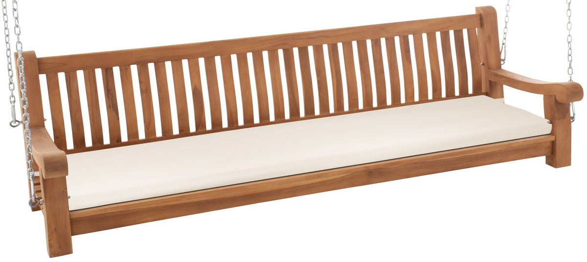 Schaukelbank Joyce mit Sitzkissen 220 cm + teak - creme