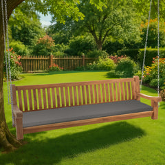 Schaukelbank Joyce mit Sitzkissen 220 cm + teak - dunkelgrau