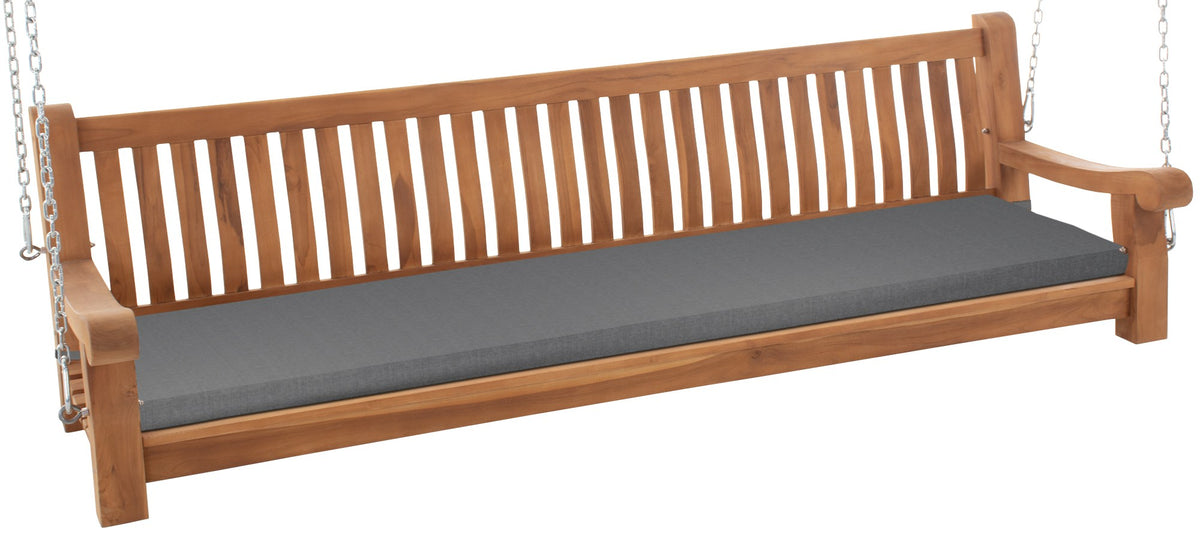 Schaukelbank Joyce mit Sitzkissen 220 cm + teak - dunkelgrau