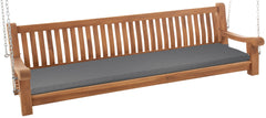 Schaukelbank Joyce mit Sitzkissen 220 cm + teak - dunkelgrau