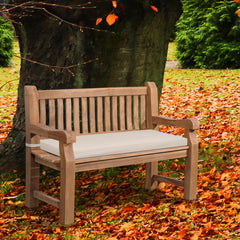 Teakbank Jackson mit Sitzkissen 120 cm + teak - creme