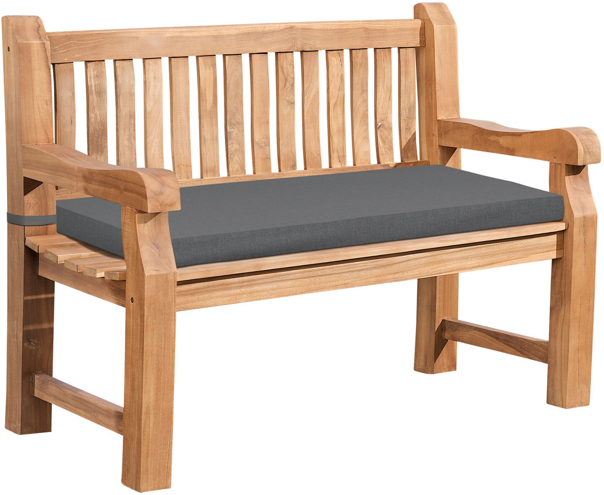 Teakbank Jackson mit Sitzkissen 150 cm + teak - dunkelgrau