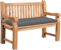 Teakbank Jackson mit Sitzkissen 150 cm + teak - dunkelgrau