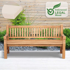 Teakbank Jackson mit Sitzkissen 180 cm + teak - creme