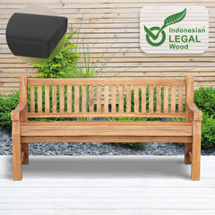 Teakbank Jackson mit Sitzkissen 180 cm + teak - dunkelgrau