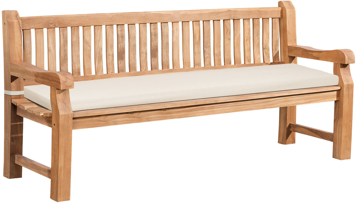 Teakbank Jackson mit Sitzkissen 200 cm + teak - creme