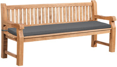 Teakbank Jackson mit Sitzkissen 200 cm + teak - dunkelgrau