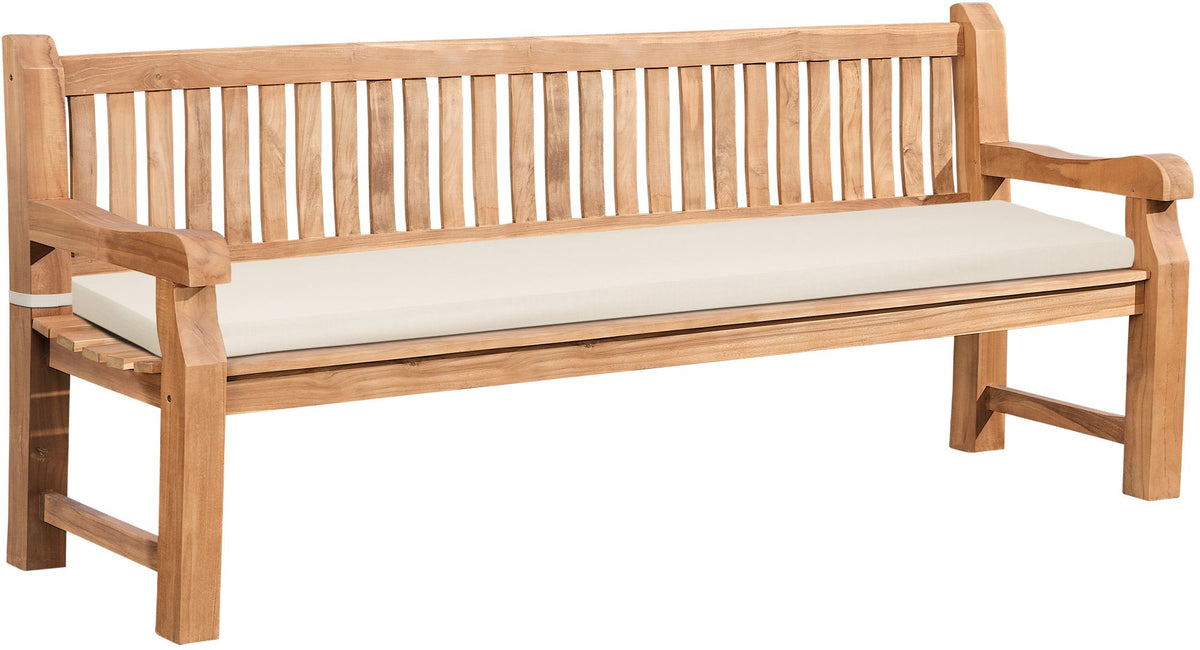 Teakbank Jackson mit Sitzkissen 220 cm + teak - creme