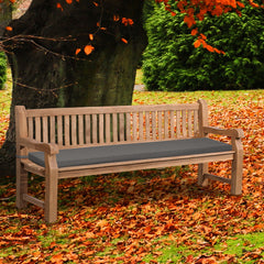 Teakbank Jackson mit Sitzkissen 220 cm + teak - dunkelgrau