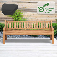 Teakbank Jackson mit Sitzkissen 220 cm + teak - dunkelgrau