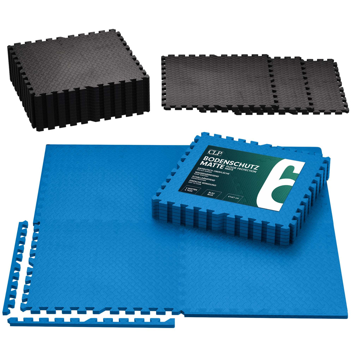 6er Bodenschutzmatte 61x61 - blau
