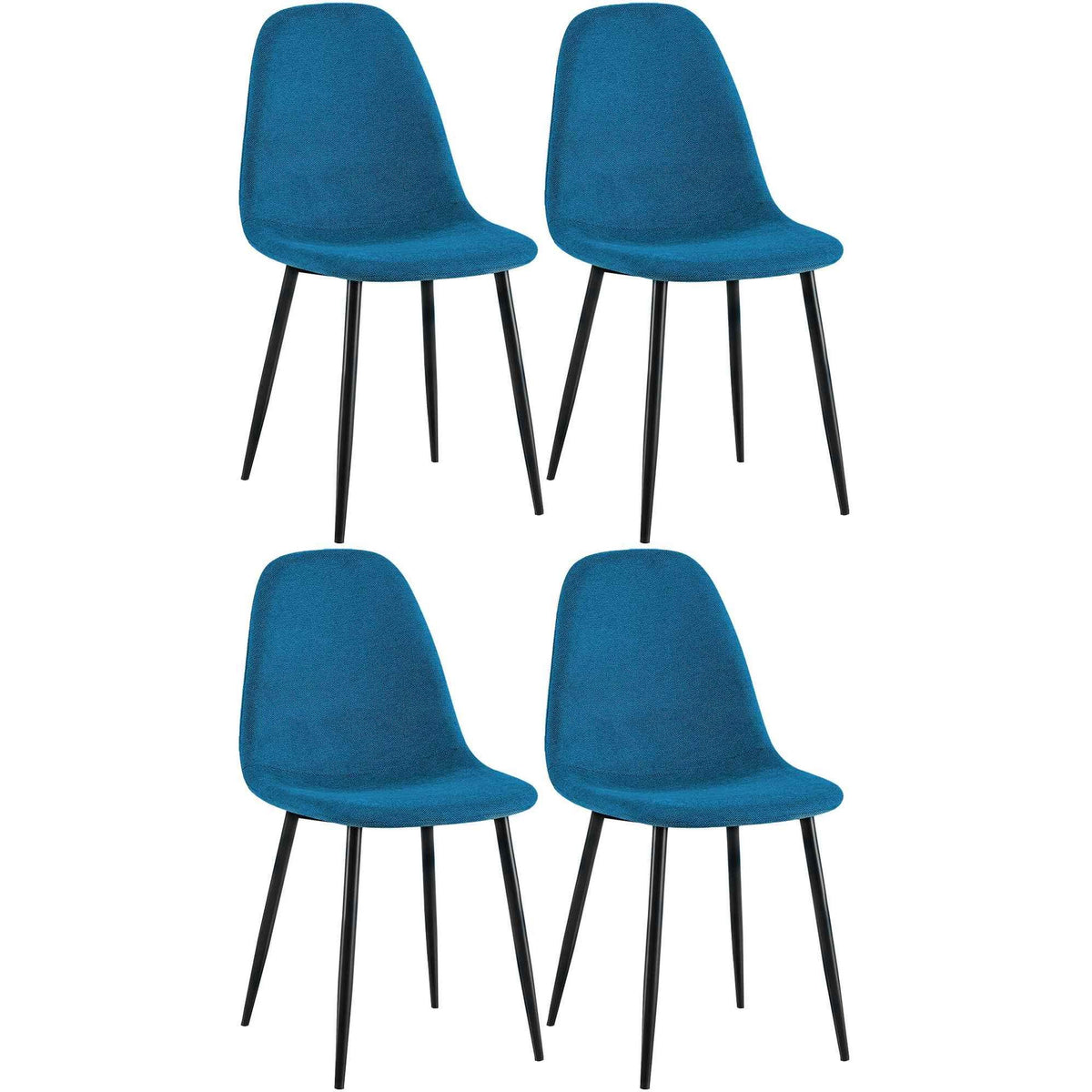 4er Set Esszimmerstühle Napier Stoff - blau