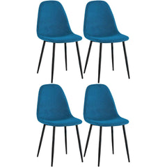 4er Set Esszimmerstühle Napier Stoff - blau