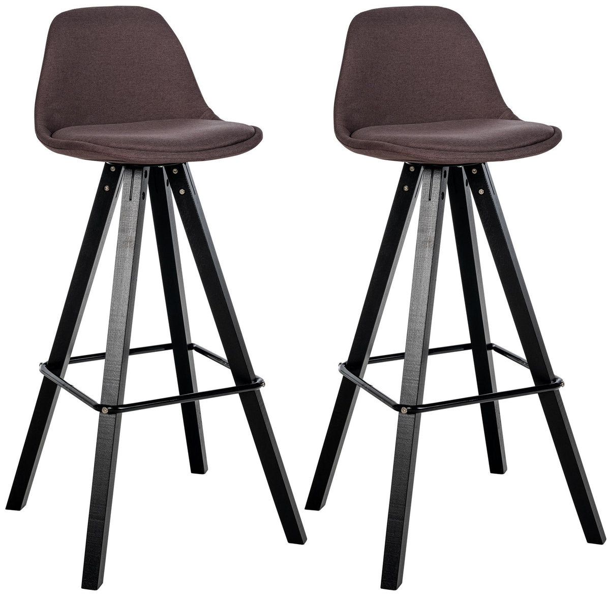 2er Set Barhocker Corbin Stoff Square - braun