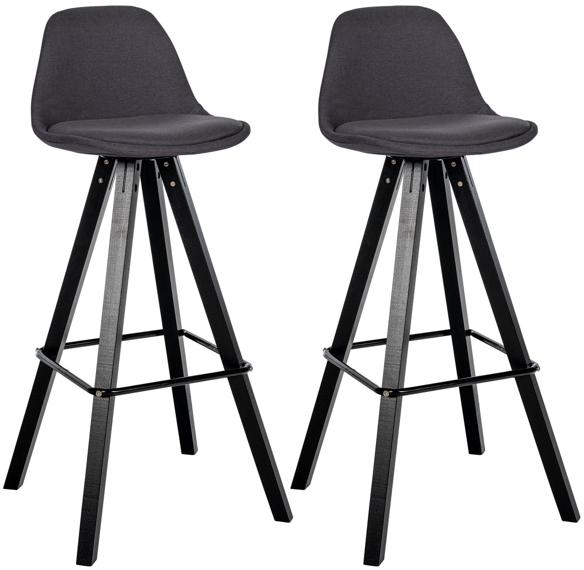 2er Set Barhocker Corbin Stoff Square - dunkelgrau