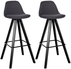 2er Set Barhocker Corbin Stoff Square - dunkelgrau