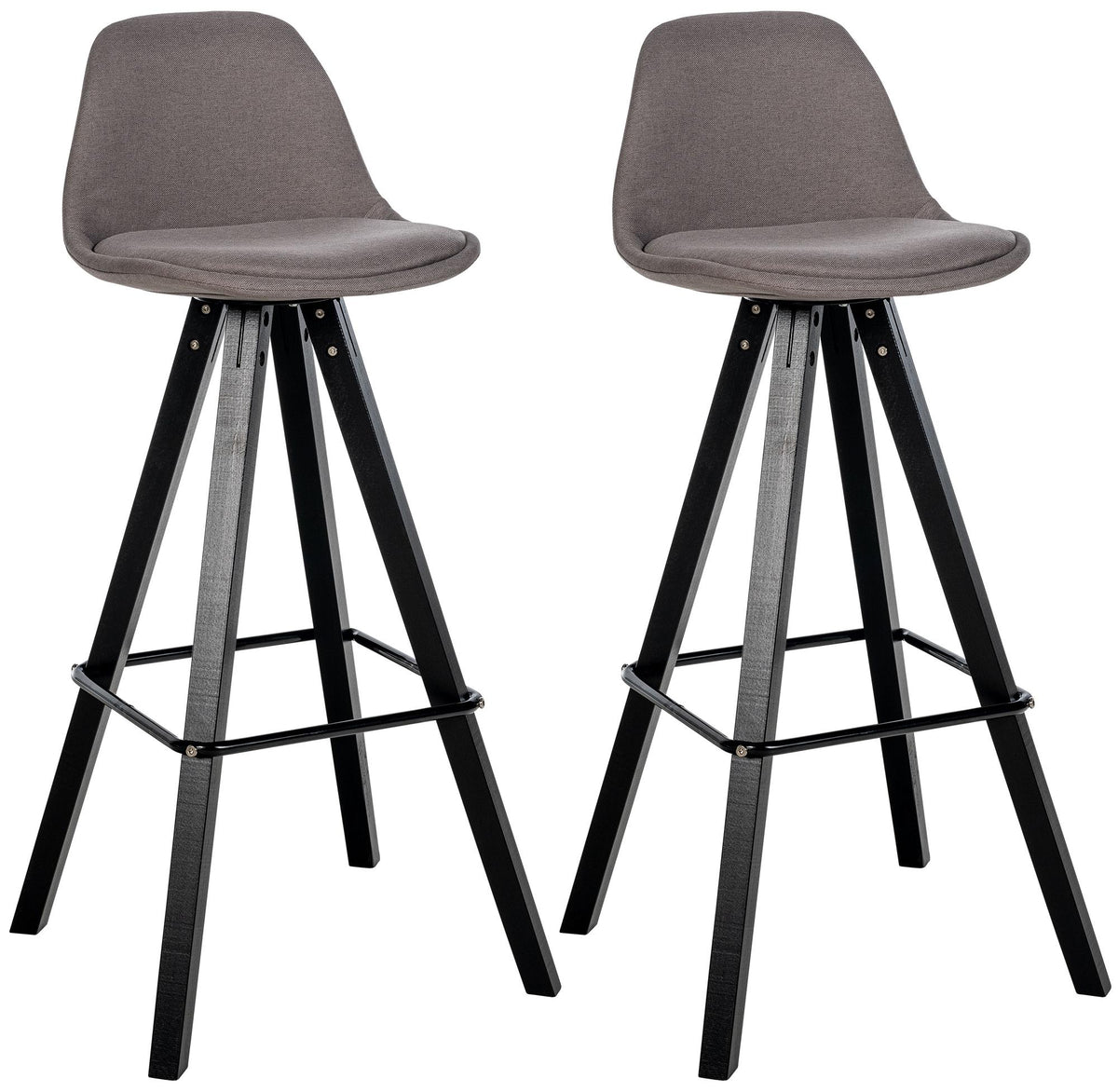 2er Set Barhocker Corbin Stoff Square - taupe