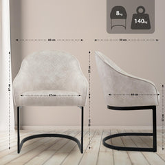 Esszimmerstuhl Jarik Vintage Samt - creme