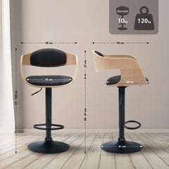 Barhocker Kingston B Kunstleder - natura/schwarz