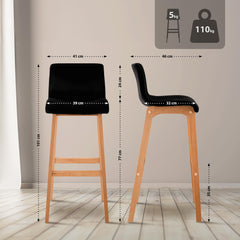 Barhocker Hoover Samt Natura - schwarz