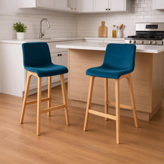 Barhocker Hoover Samt Natura - blau