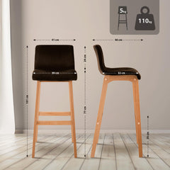 Barhocker Hoover Samt Natura - braun
