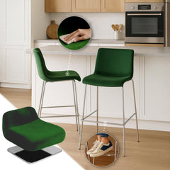 Barhocker Hoover Samt 4-Fu� Chrom - gr�n