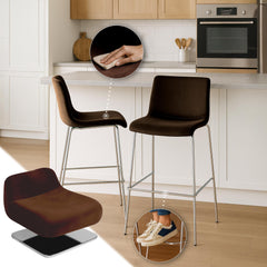 Barhocker Hoover Samt 4-Fu� Chrom - braun