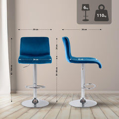 Barhocker Hoover Samt C - blau