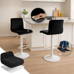 Barhocker Hoover Samt W - schwarz