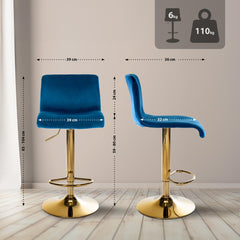 Barhocker Hoover Samt G - blau