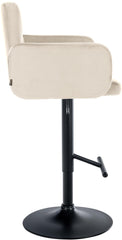 2er Set Barhocker Los Angeles Samt schwarz - creme