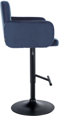 2er Set Barhocker Los Angeles Samt schwarz - blau