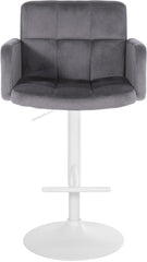 2er Set Barhocker Los Angeles Samt wei� - dunkelgrau