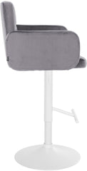 2er Set Barhocker Los Angeles Samt wei� - dunkelgrau