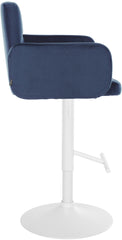 2er Set Barhocker Los Angeles Samt wei� - blau