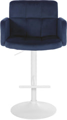 2er Set Barhocker Los Angeles Samt wei� - blau