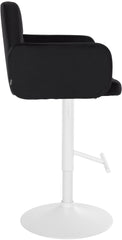 2er Set Barhocker Los Angeles Samt wei� - schwarz